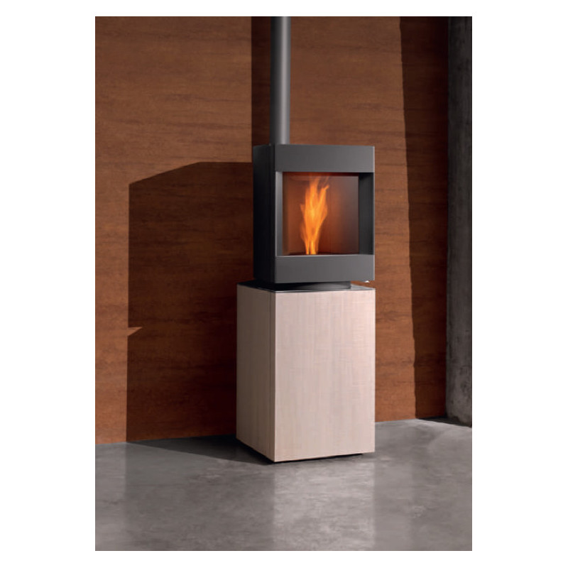 STUV p10 Chêne blanchi - Poêle a granulé Design -